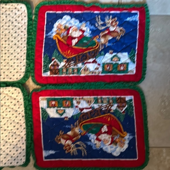 Other - Vintage set of 4 Festive Santa Claus Placemats